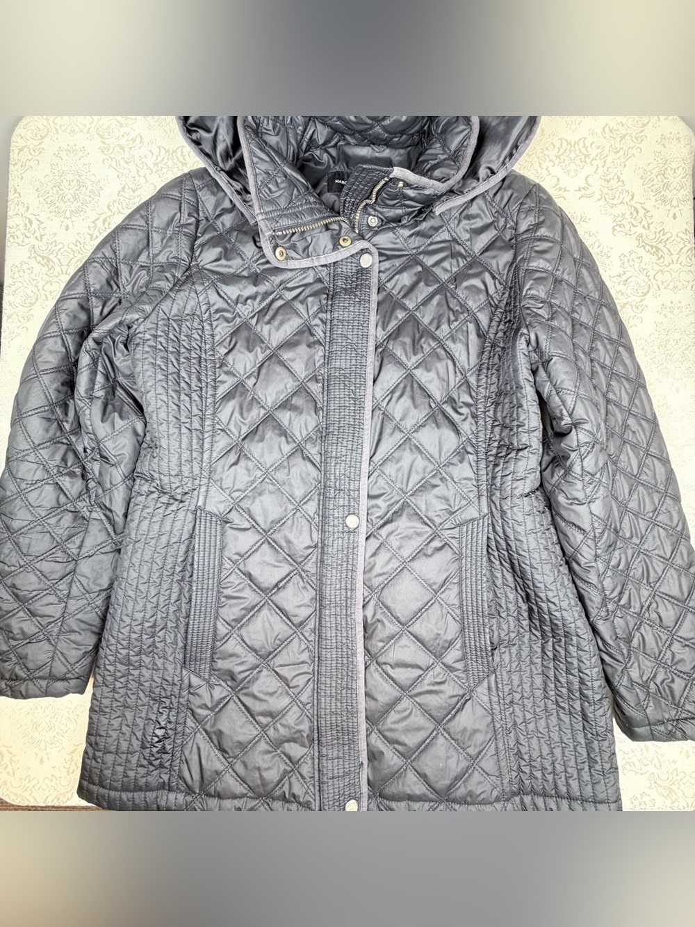Marc New York Andrew Marc Quilted Hooded Women's Jacket - Black - Large
